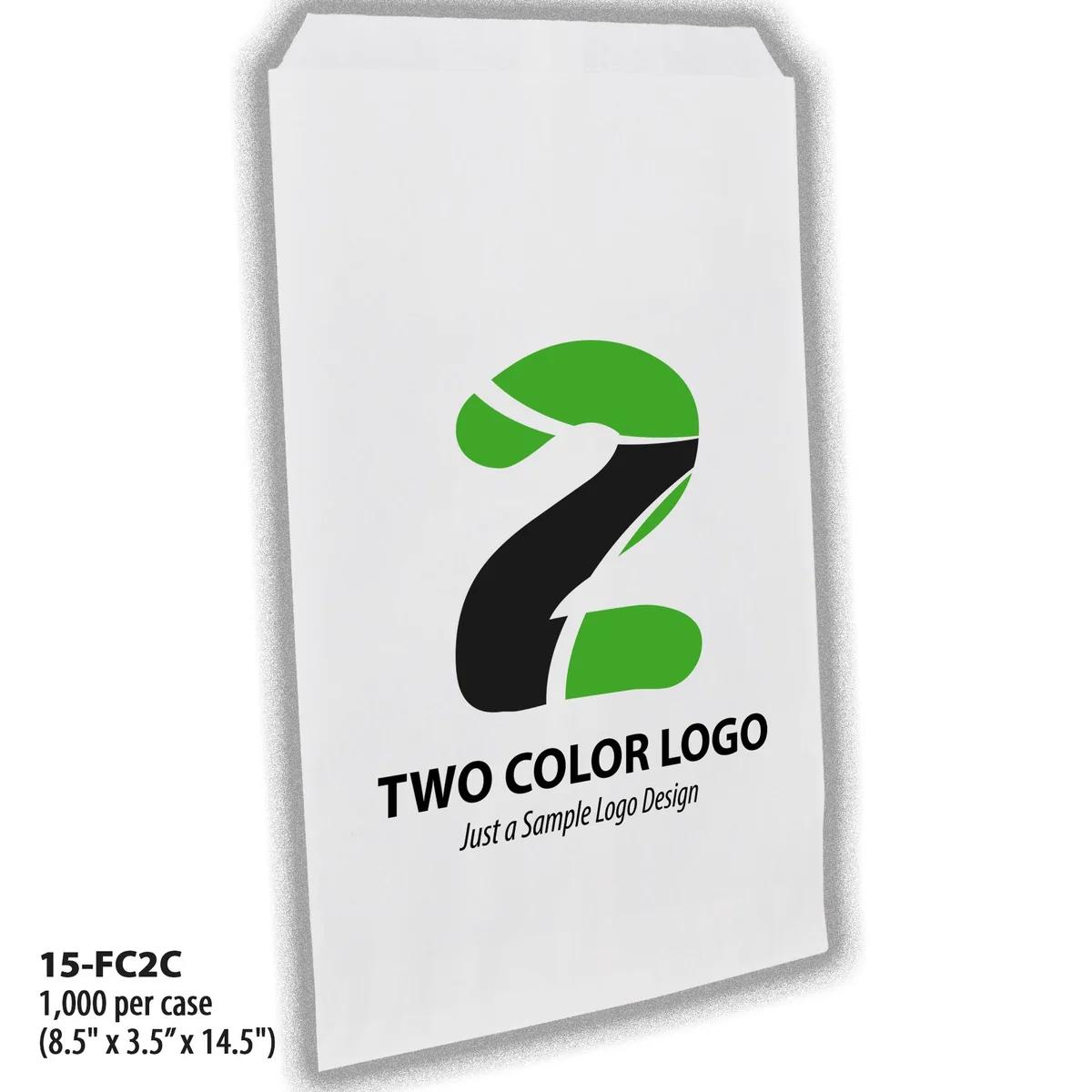 Full-Custom, 2-Color Bags, paper bag, #15 (8.5" x 3.5" x 14.5")