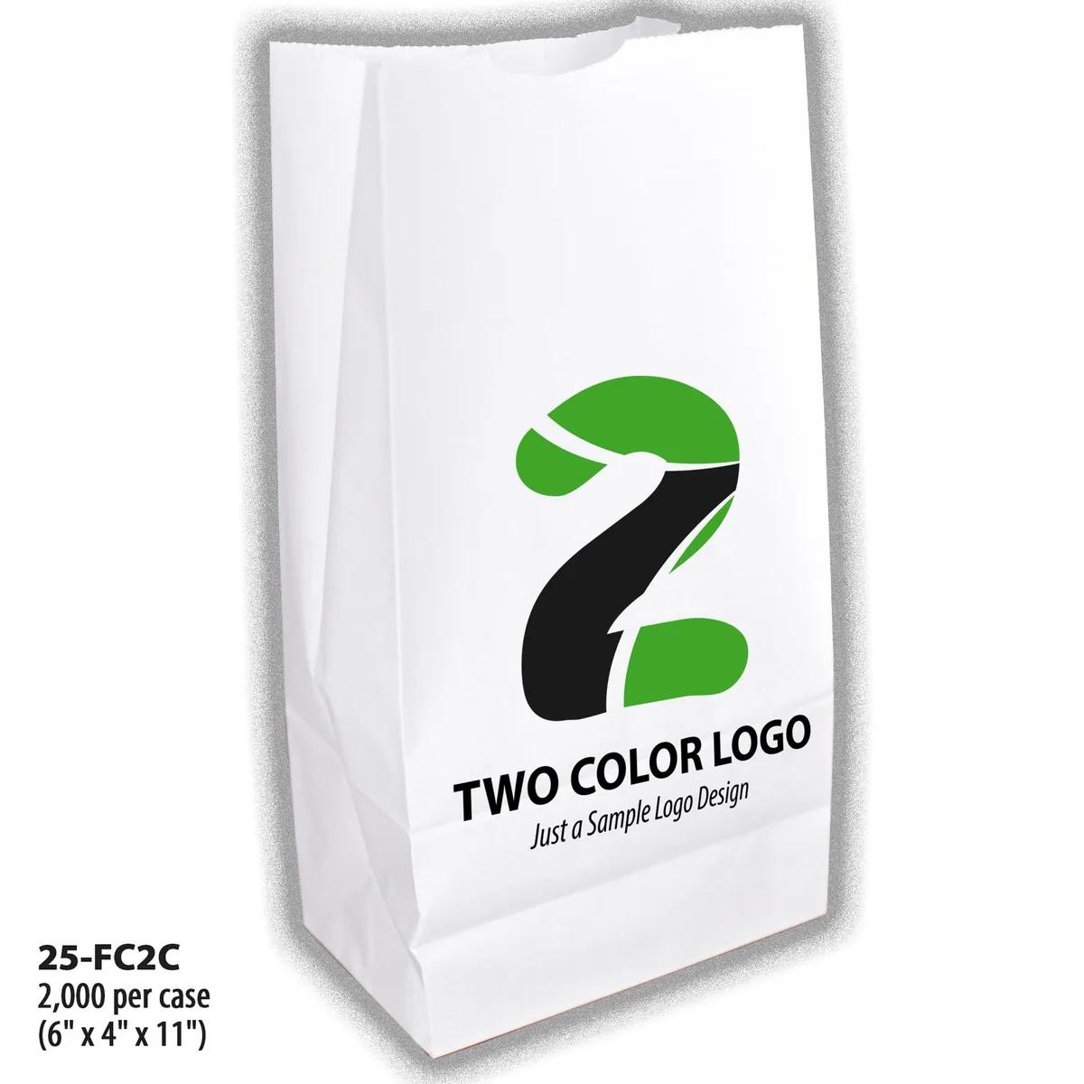 Full-Custom, 2-Color Bags, paper bag, #25 (6" x 4" x 11")