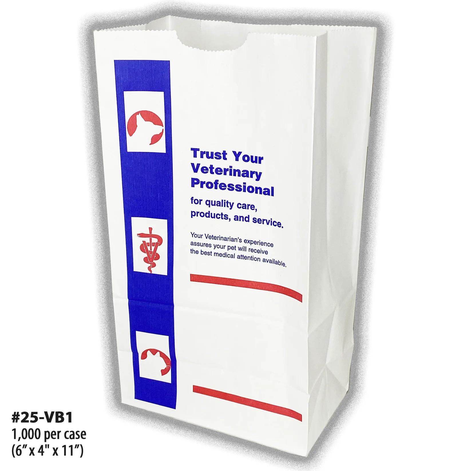 VB1-25-FRONT, white paper veterinary bag