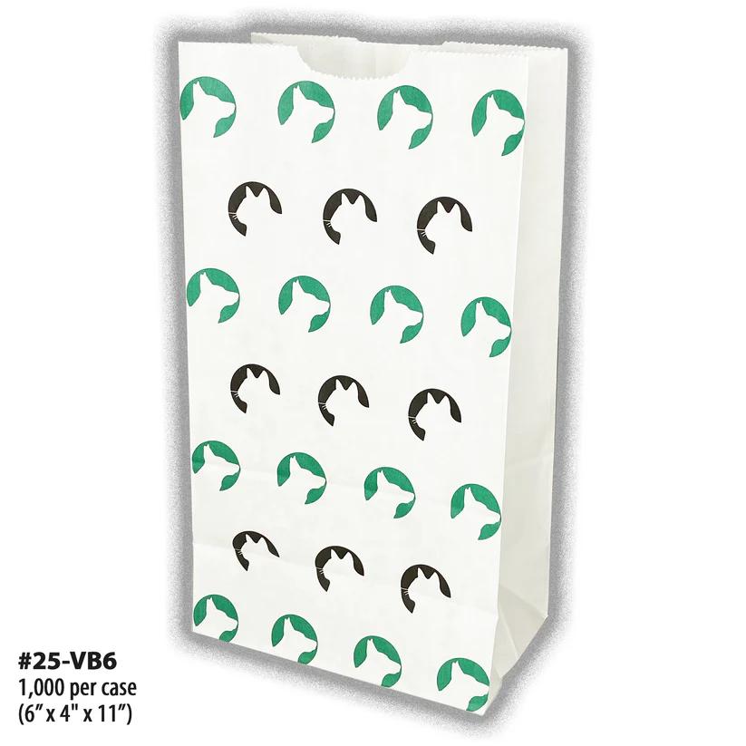VB6-25-FRONT, white paper veterinary bag