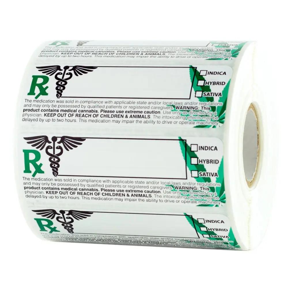 Generic V2 Cannabis Rx Compliant Strain Labels, dispensary compliance labels