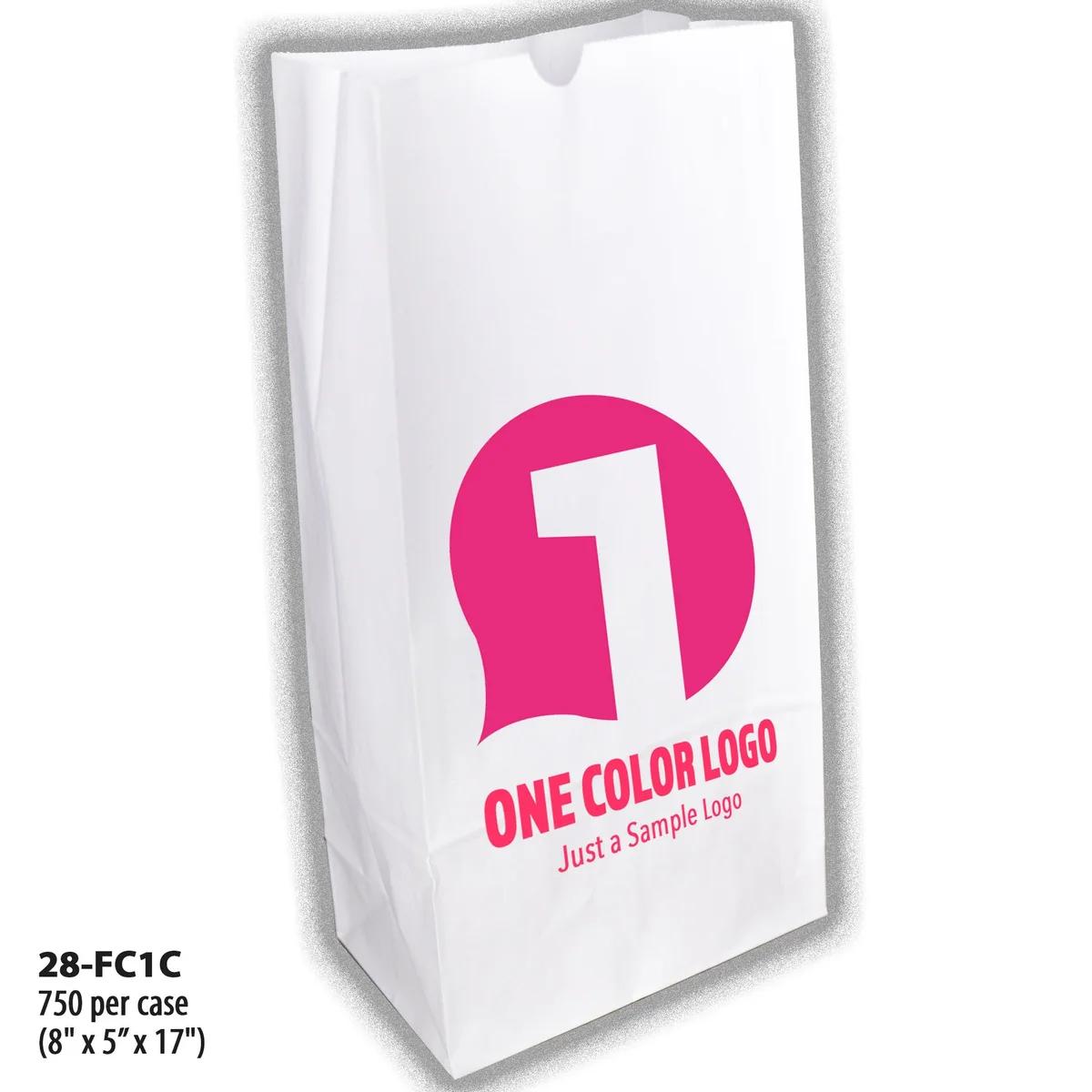 Full-Custom, 1-Color Bags, paper bag, #28 (8" x 5" x 17")
