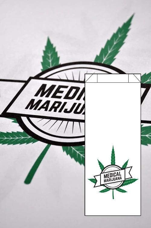 Dispensary Bag Design #19, paper bag, Classic RX (10" x 5" x 1")