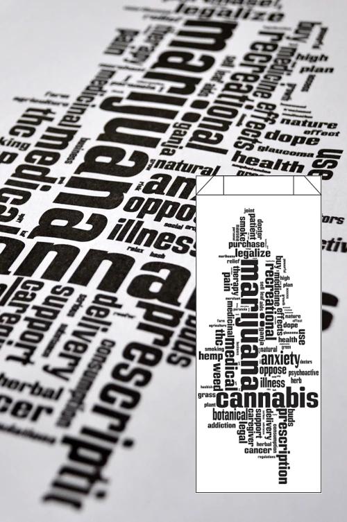 Dispensary Bag Design #24, paper bag, Classic RX (10" x 5" x 1")