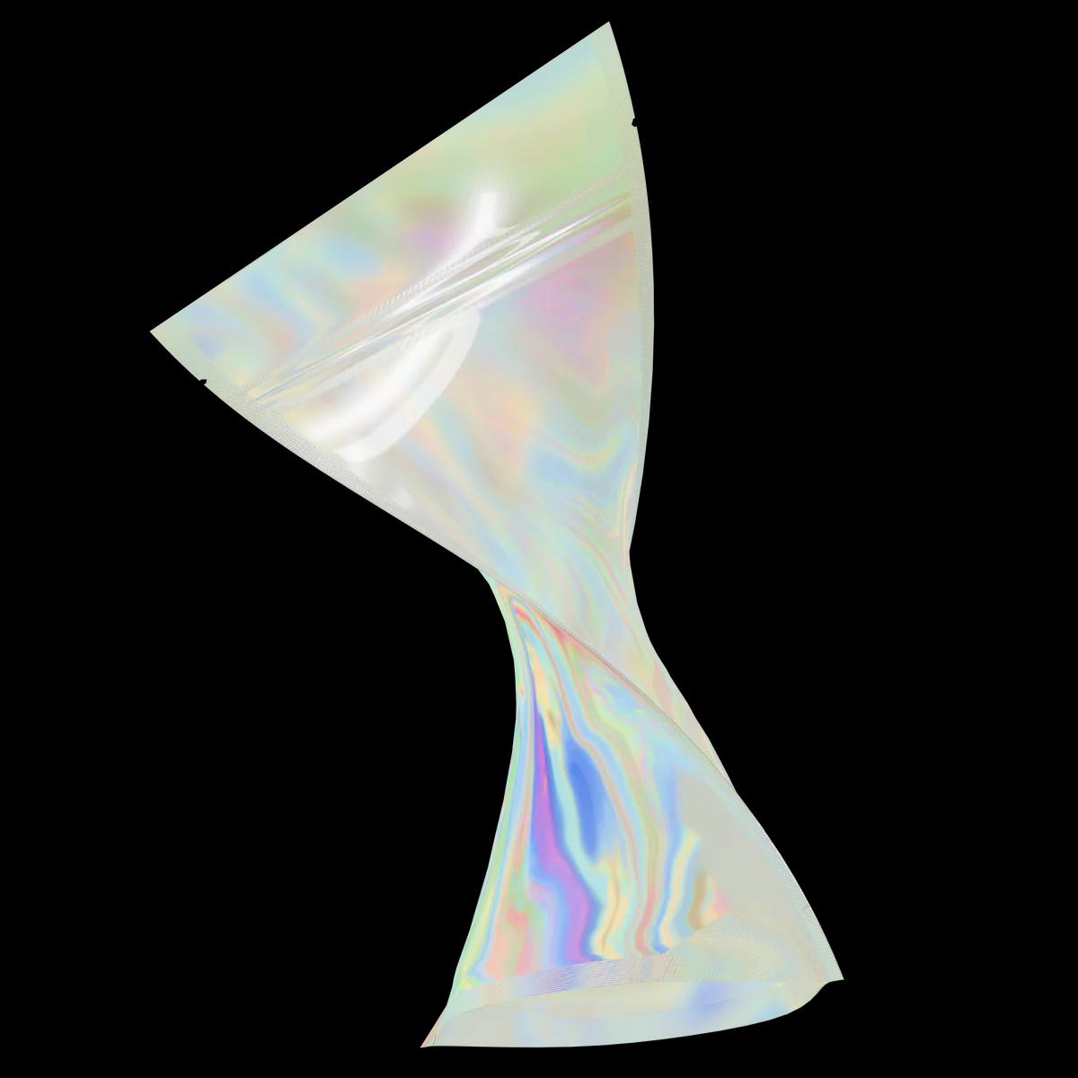 1 oz Gloss Holographic/Clear, gloss holographic/clear mylar bag